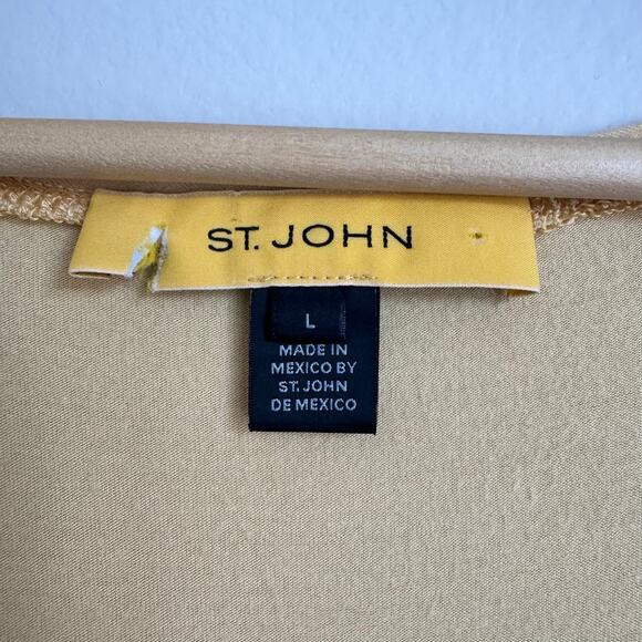 St John Yellow V-Neck Top Embellished Beaded Party Holiday Glam Classic - Picture 2 of 16